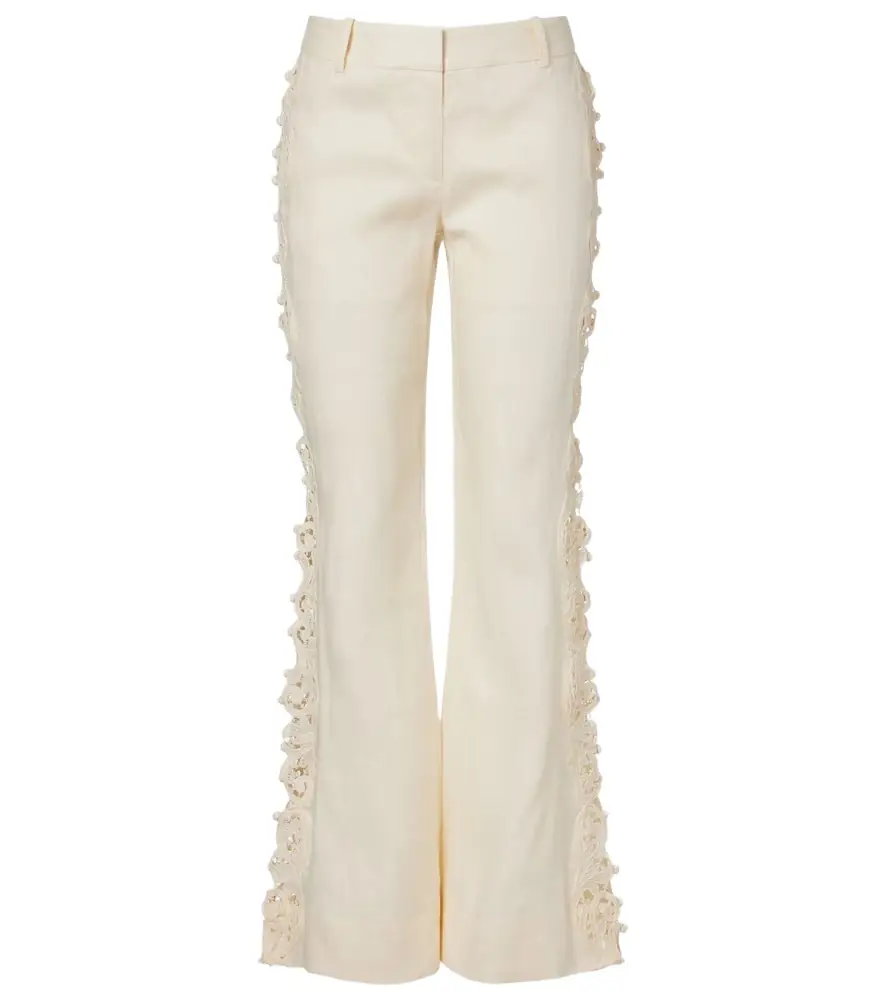 Zimmermann Awaken embroidered linen flared pants
