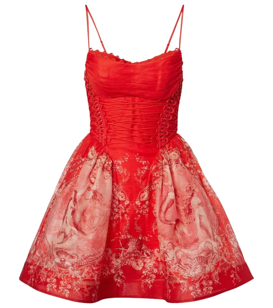 Zimmermann Rebellion linen and silk minidress