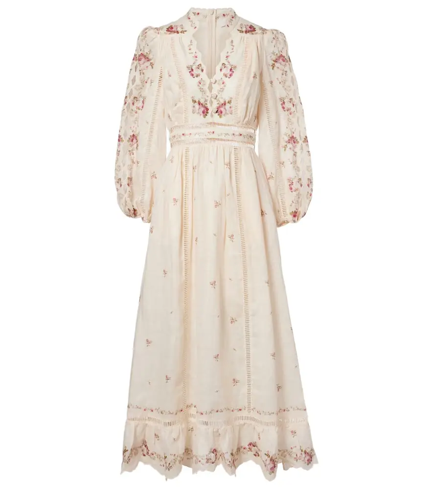 Zimmermann Patience floral linen midi dress