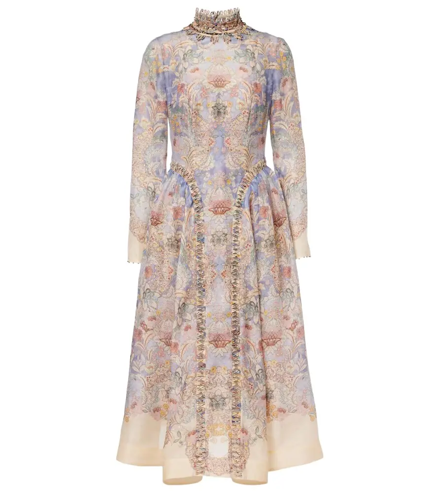 Zimmermann Rebellion linen and silk midi dress