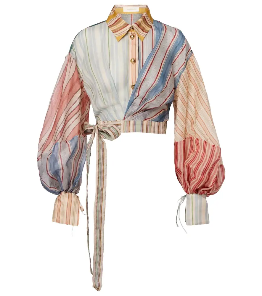 Zimmermann Rebellion striped linen and silk blouse