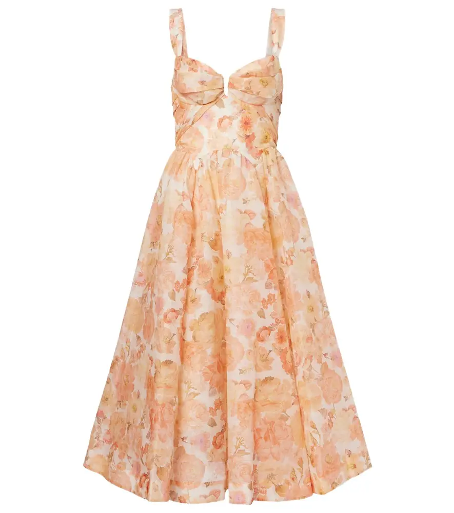 Zimmermann Rebellion floral linen and silk midi dress