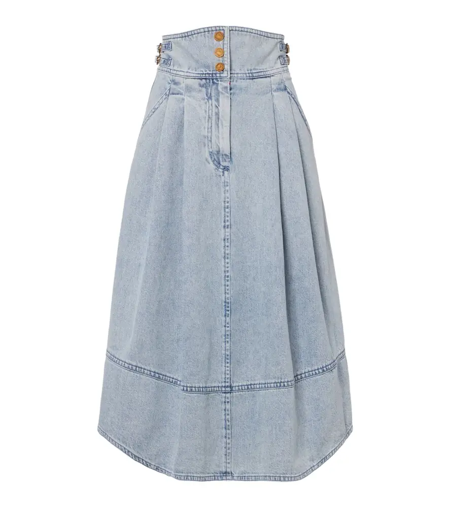Zimmermann Wandlerlust denim midi skirt
