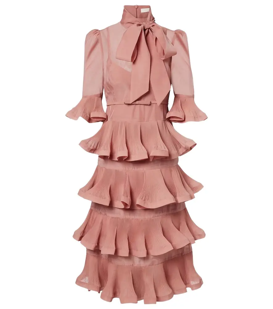 Zimmermann Tiered pleated midi dress