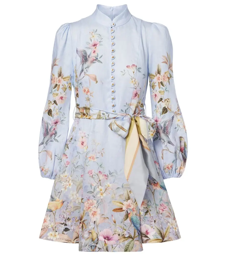 Zimmermann Rebellion printed linen minidress