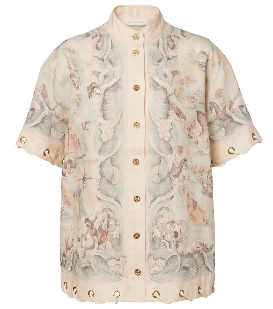 Zimmermann Printed linen shirt