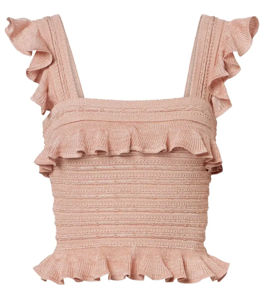 Zimmermann Rebellion ruffled lamé top