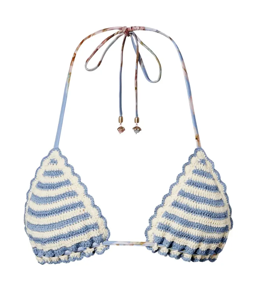 Zimmermann Awaken floral crochet bikini top