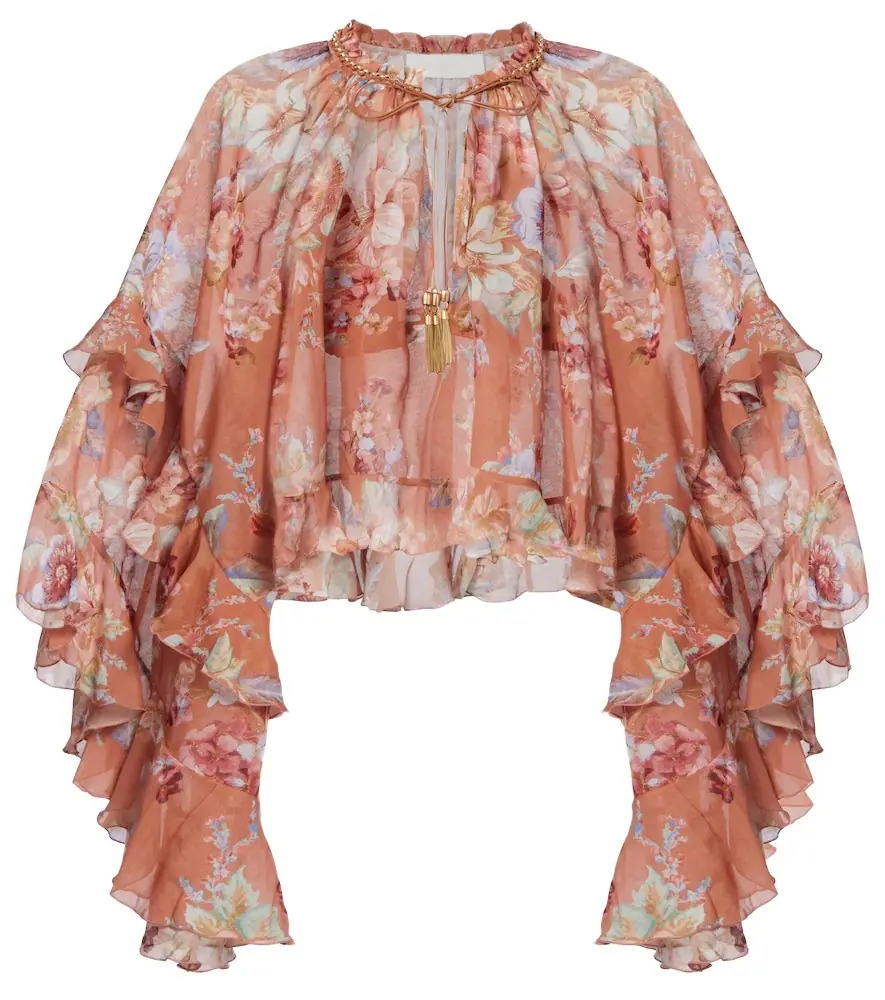 Zimmermann Awaken floral cotton and silk blouse