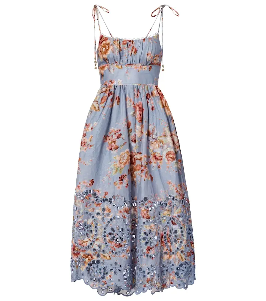 Zimmermann Awaken floral linen midi dress