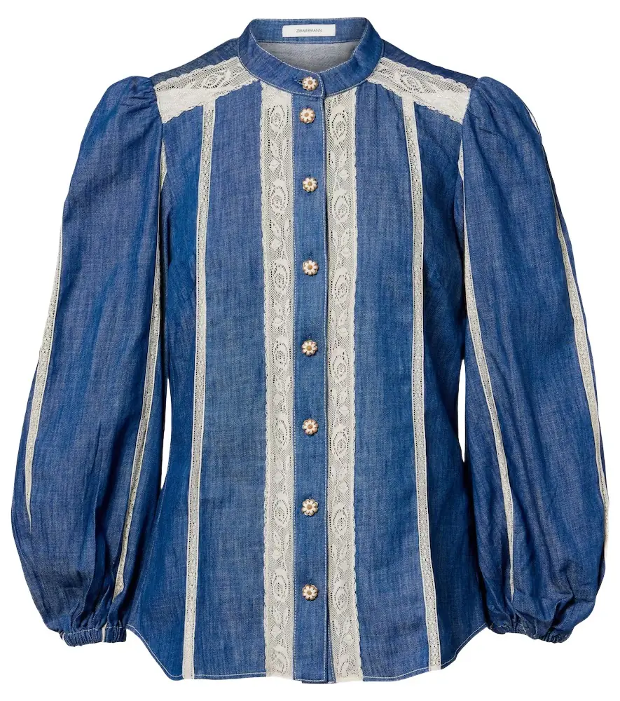 Zimmermann Awaken lace-trimmed denim shirt