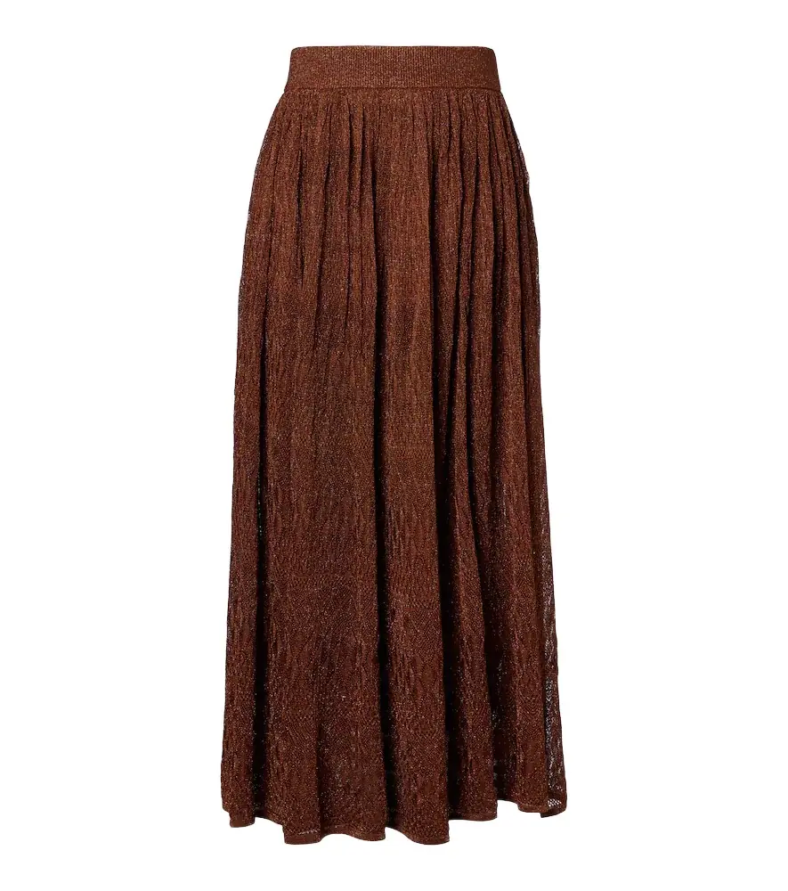 Zimmermann Awaken lamé lace midi skirt