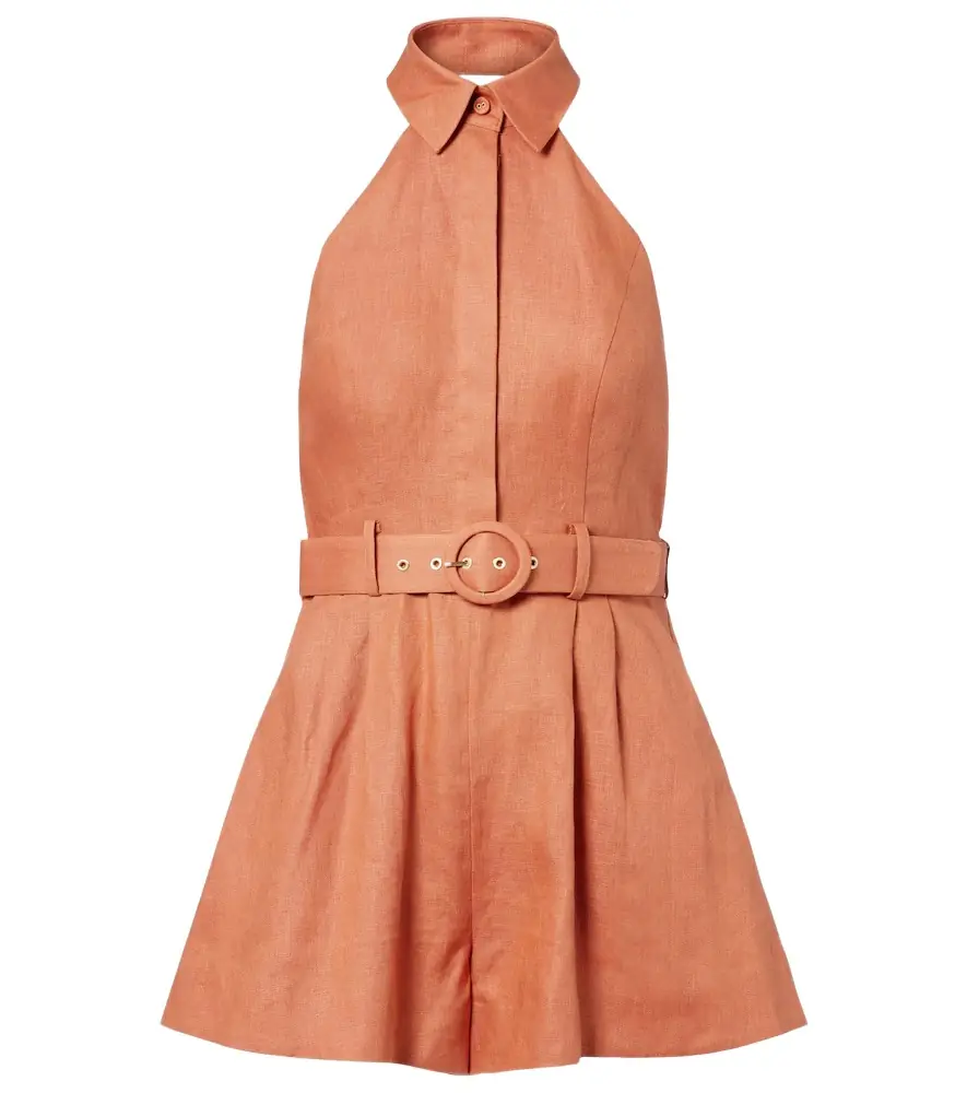 Zimmermann Awaken belted linen romper