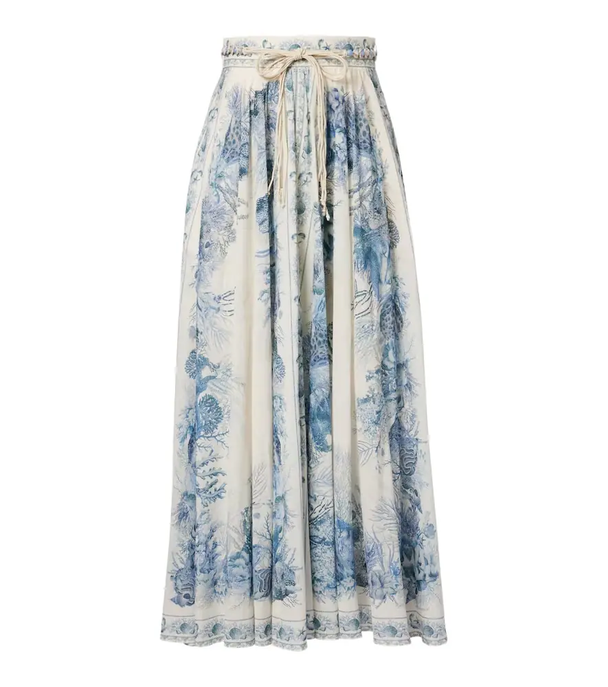 Zimmermann Wanderlust cotton midi skirt