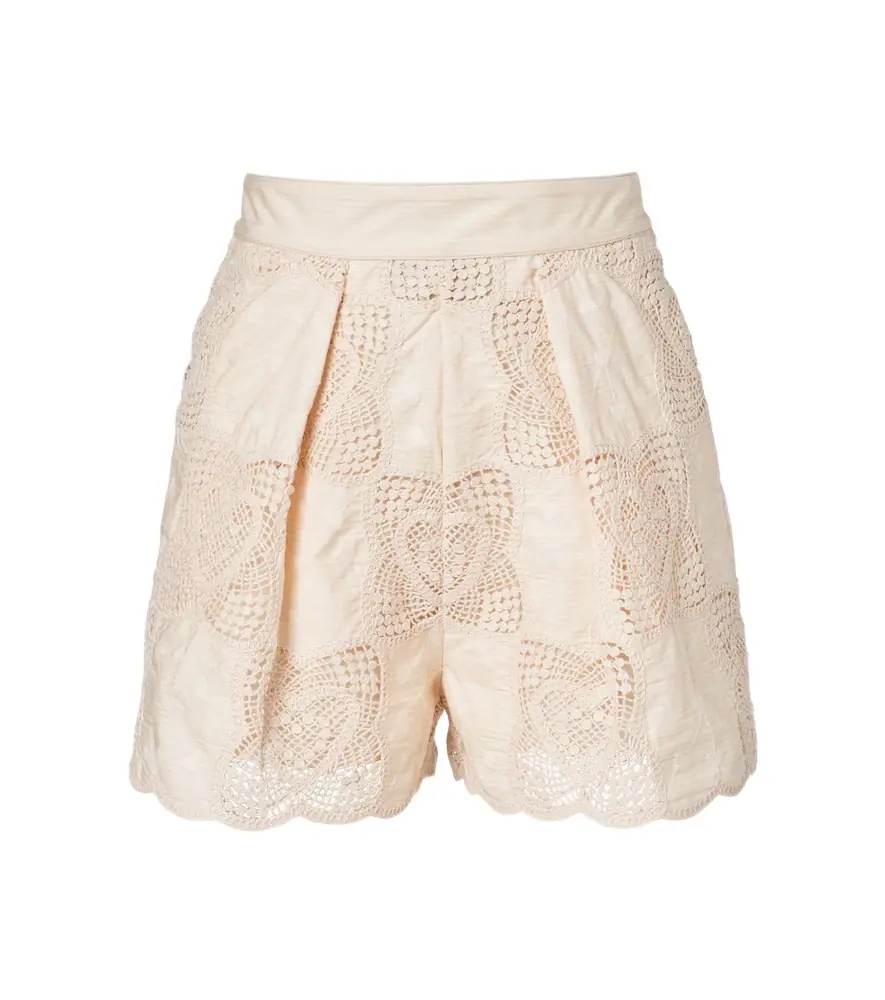 Zimmermann Wanderlust crochet cotton-blend shorts
