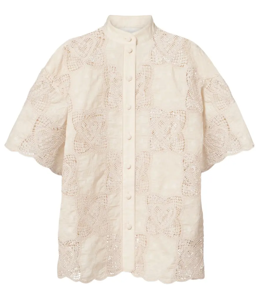 Zimmermann Wanderlust crochet cotton-blend shirt