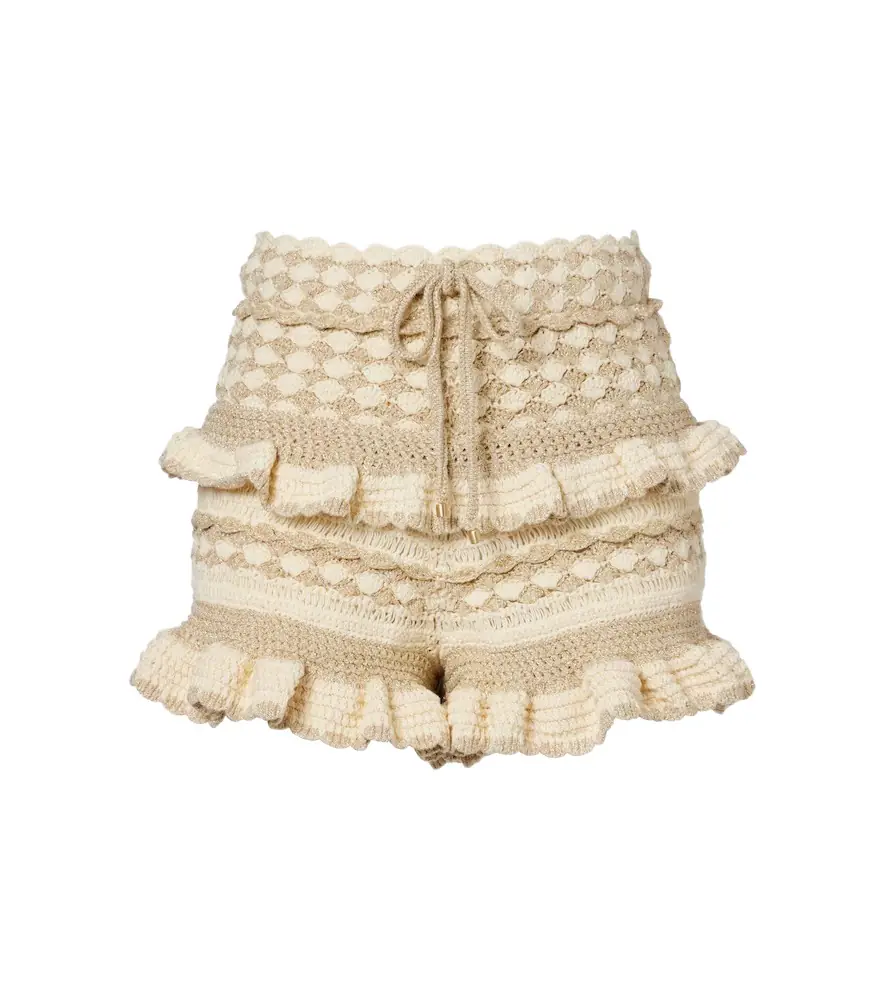 Zimmermann Wanderlust crochet tiered shorts