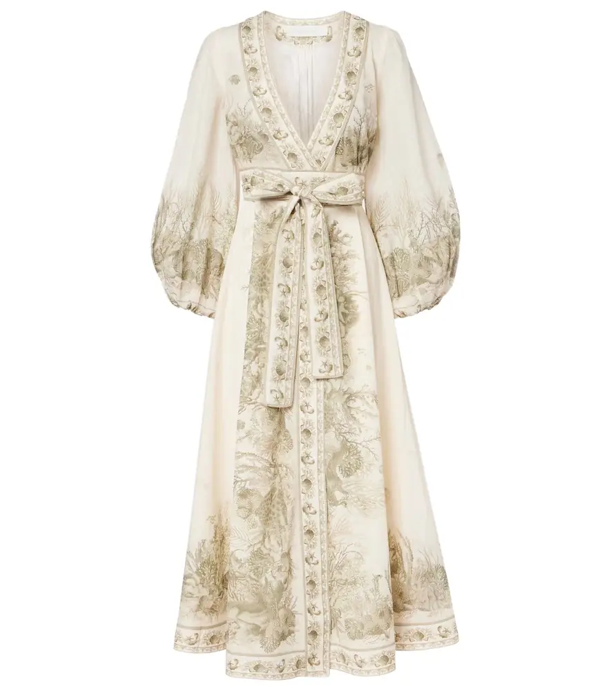 Zimmermann Wanderlust printed cotton wrap dress