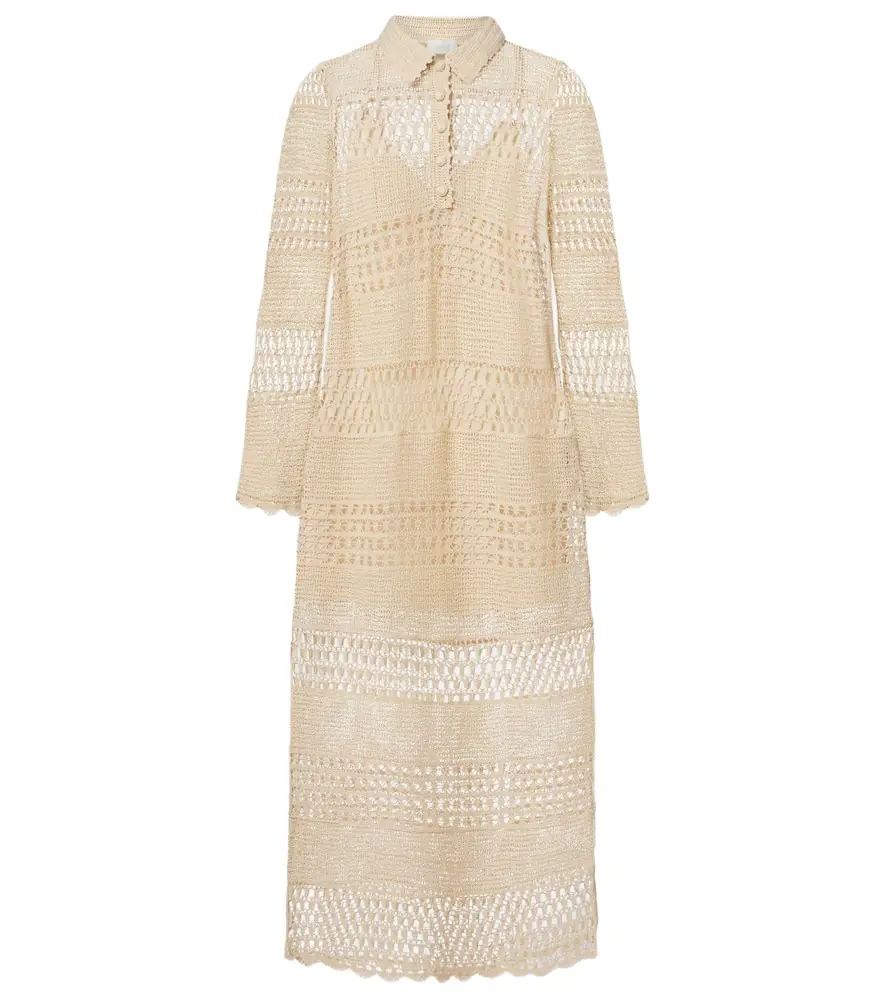 Zimmermann Wanderlust crochet cotton-blend midi dress