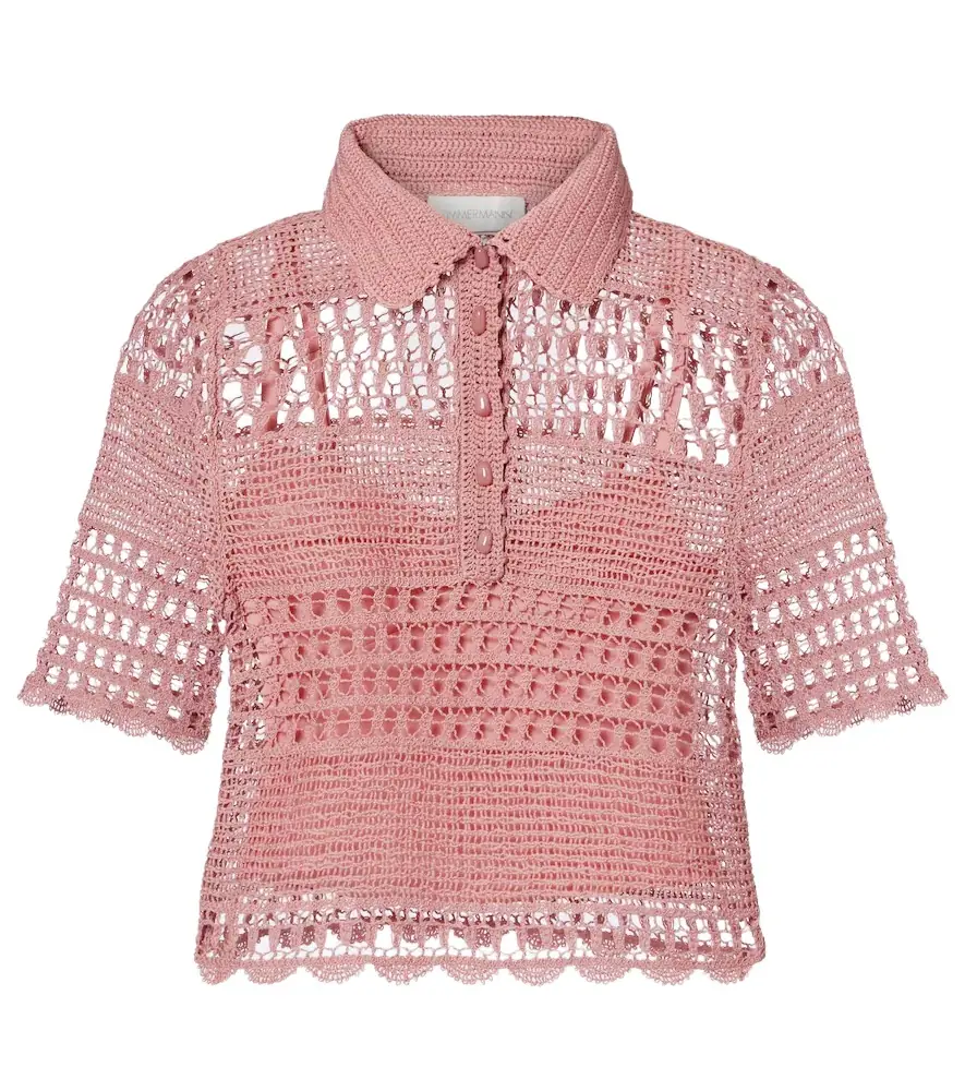 Zimmermann Wanderlust crochet cotton-blend top