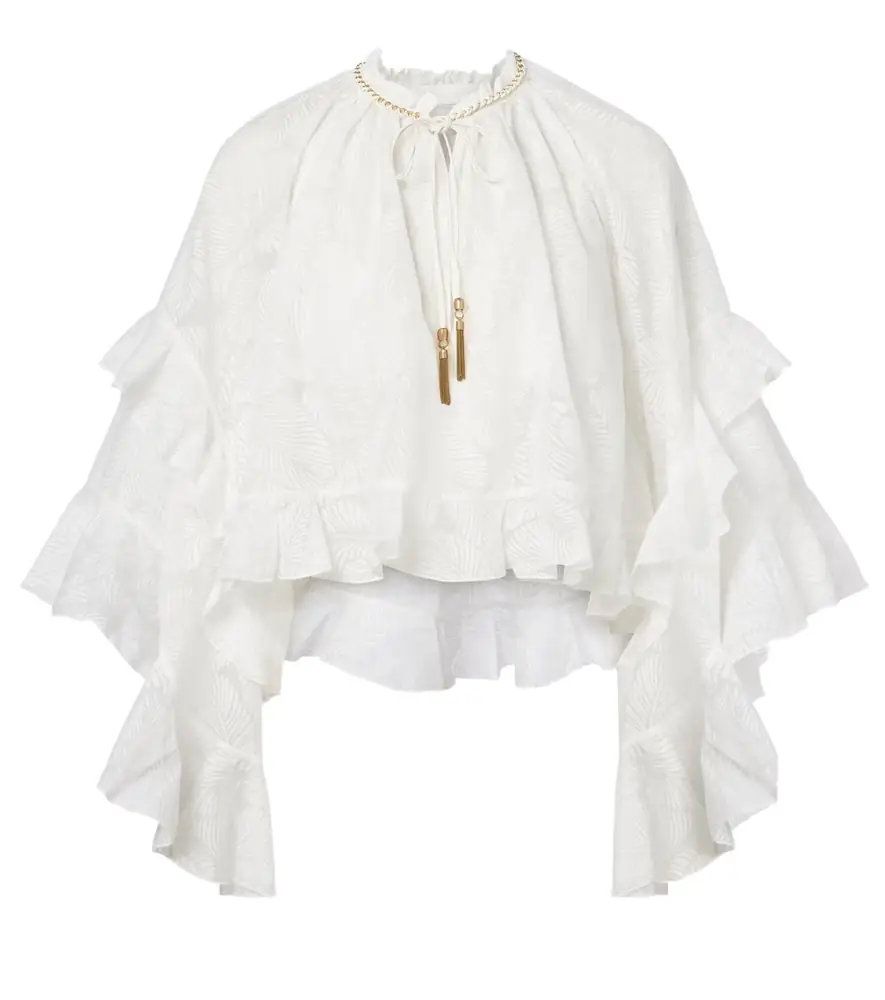 Zimmermann Daylight ruffled cotton-blend blouse