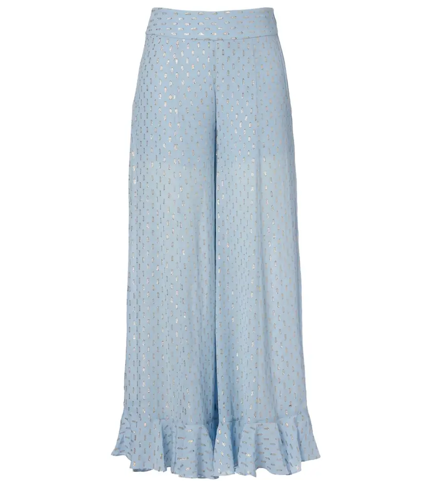 Zimmermann Daylight semi-sheer chiffon wide-leg pants