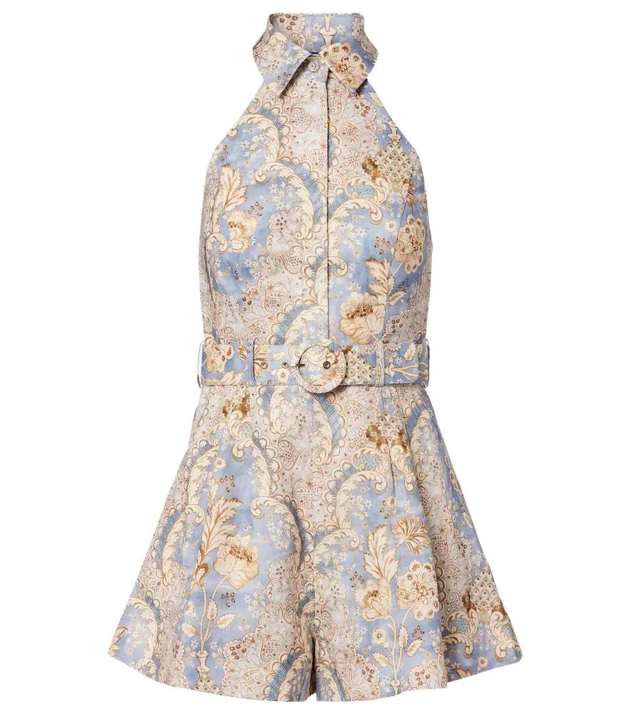 Zimmermann Daylight printed linen romper