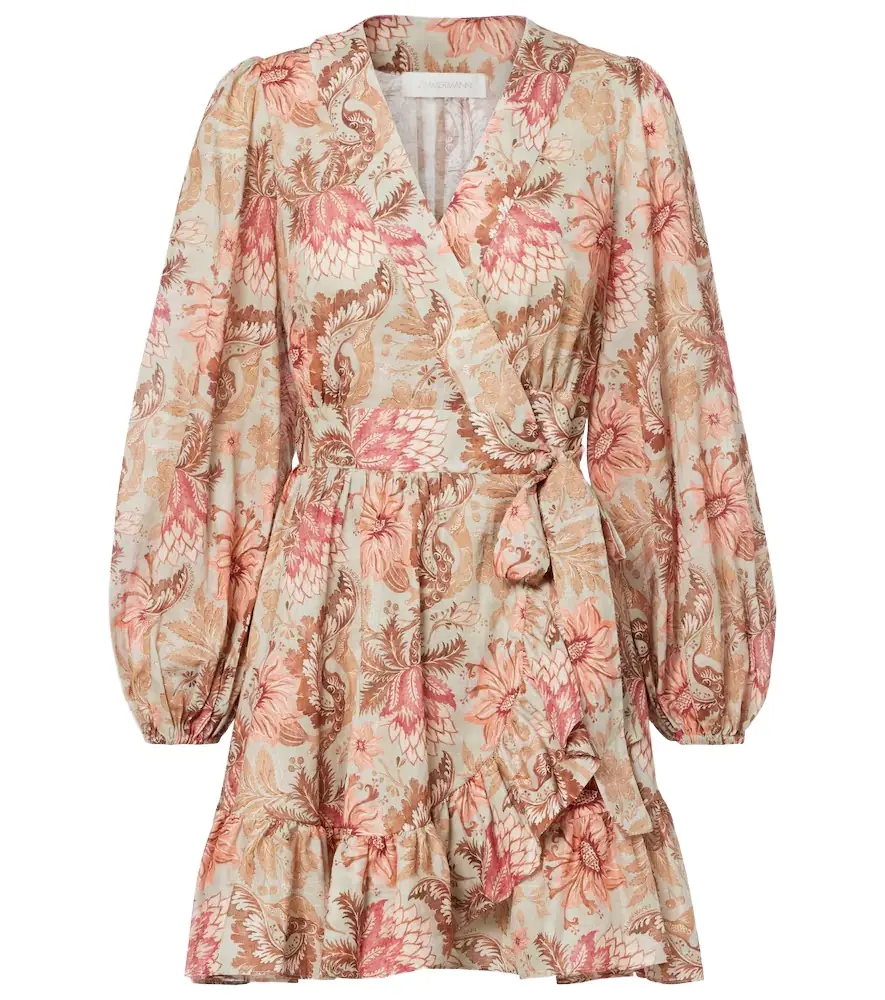 Zimmermann Daylight floral cotton wrap dress