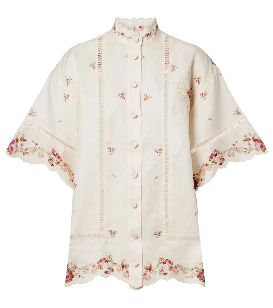 Zimmermann Patience floral linen shirt