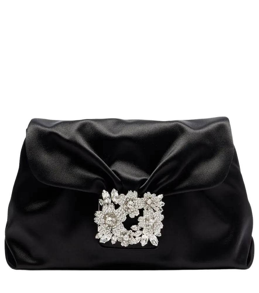 Roger Vivier Efflorescence Mini satin clutch