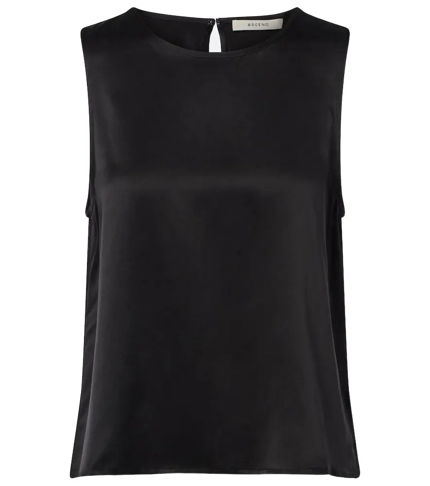 Asceno Sofia silk charmeuse tank top