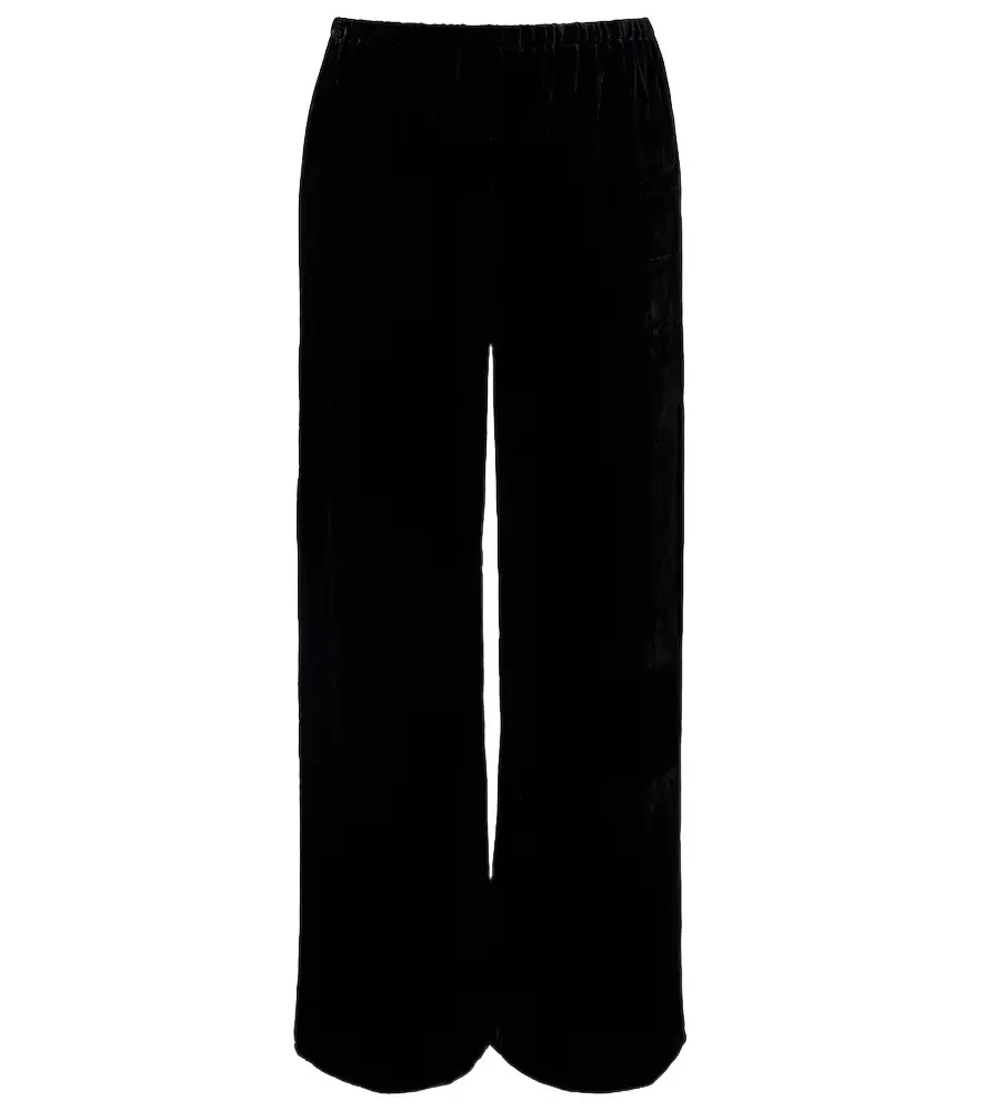 Asceno Austin velvet wide-leg pants