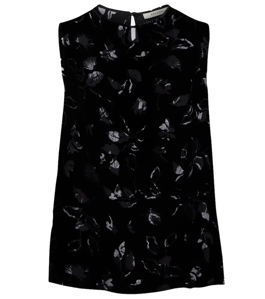 Asceno Trento devoré velvet top