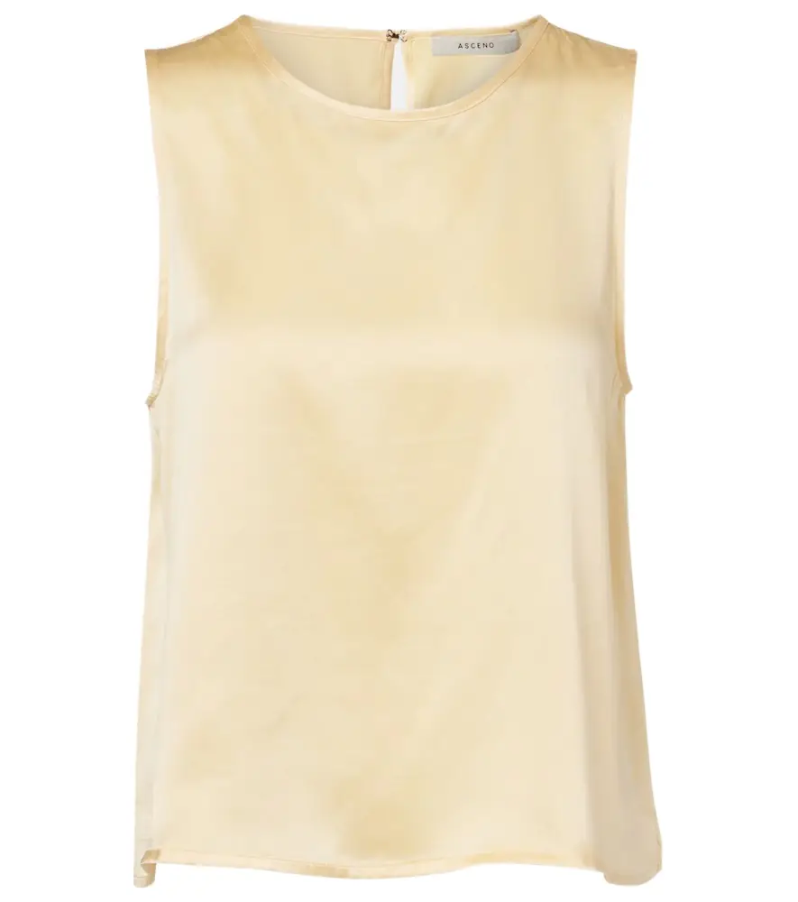 Asceno Sofia silk charmeuse tank top