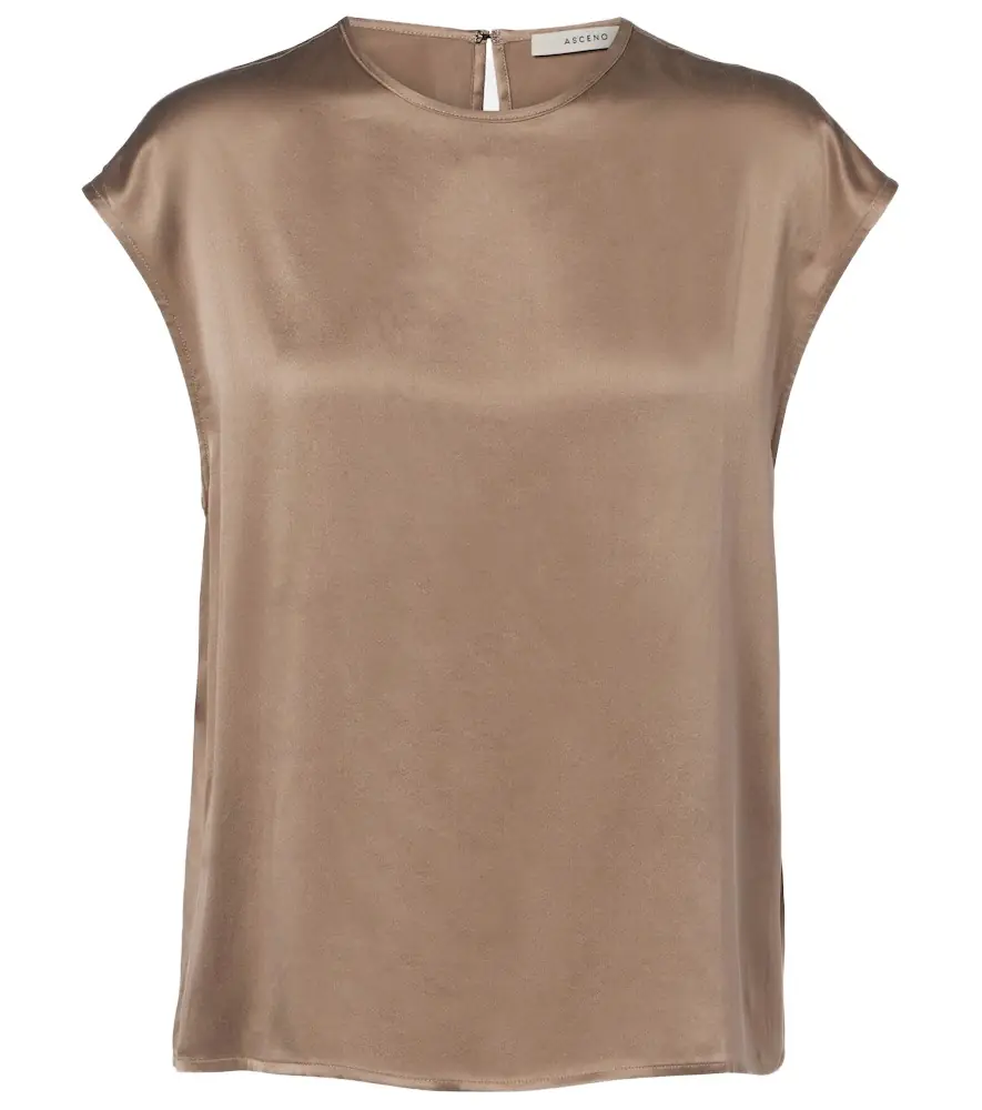 Asceno Dasha silk charmeuse top
