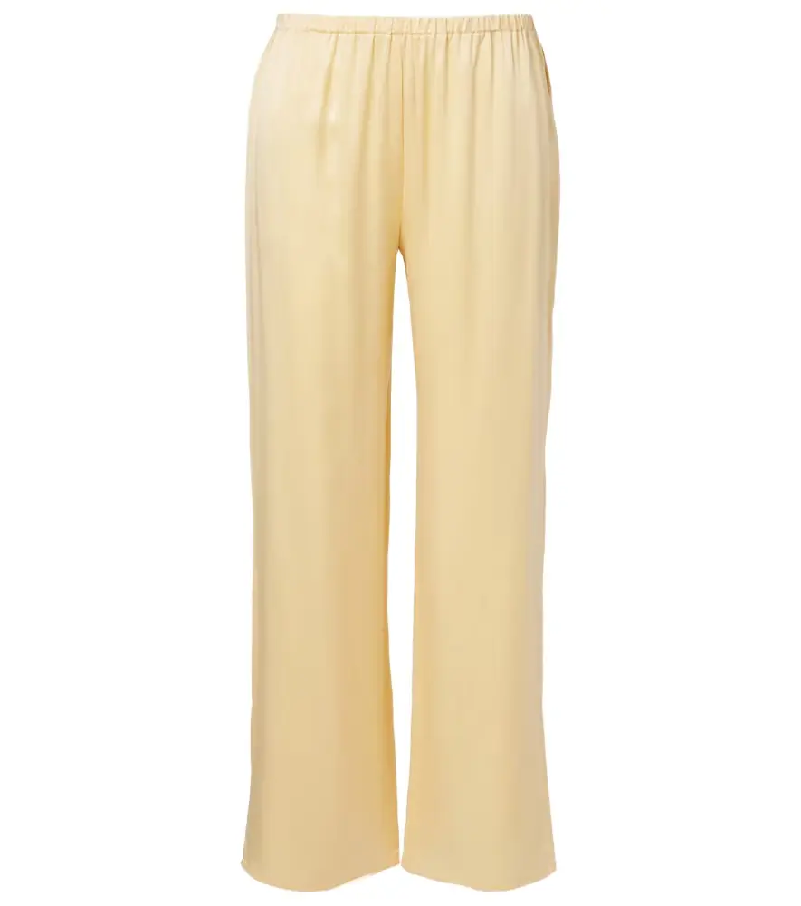 Asceno Loreto silk charmeuse wide-leg pants