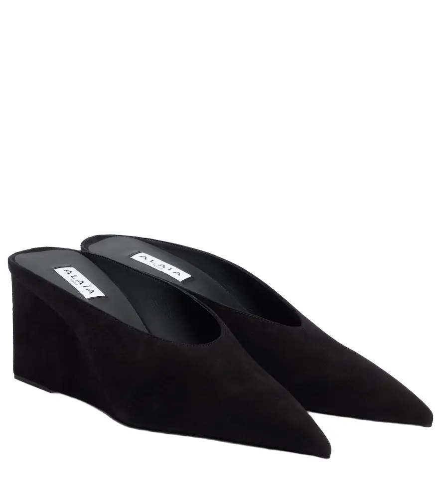 Alaia Alaïa Cube 75 suede wedge mules