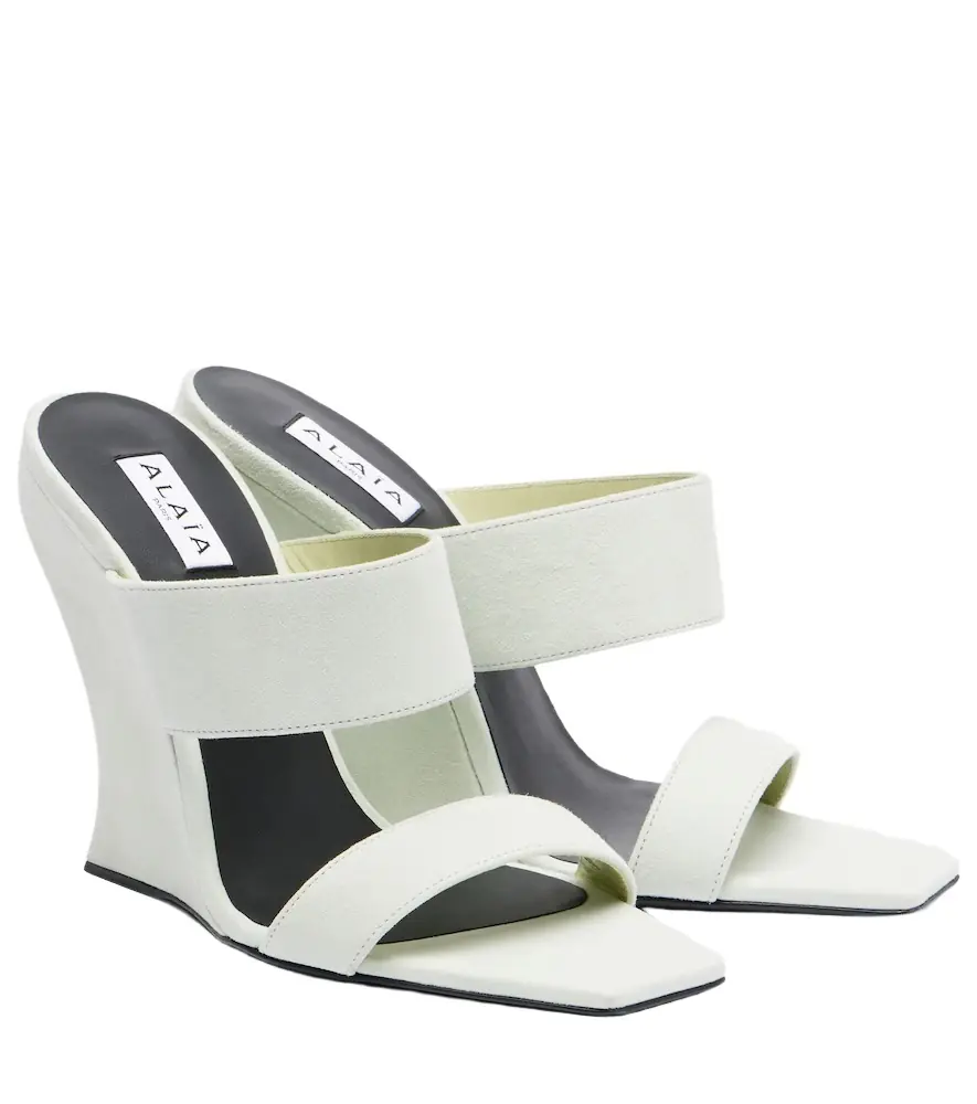 Alaia Alaïa Wave 110 suede wedge mules