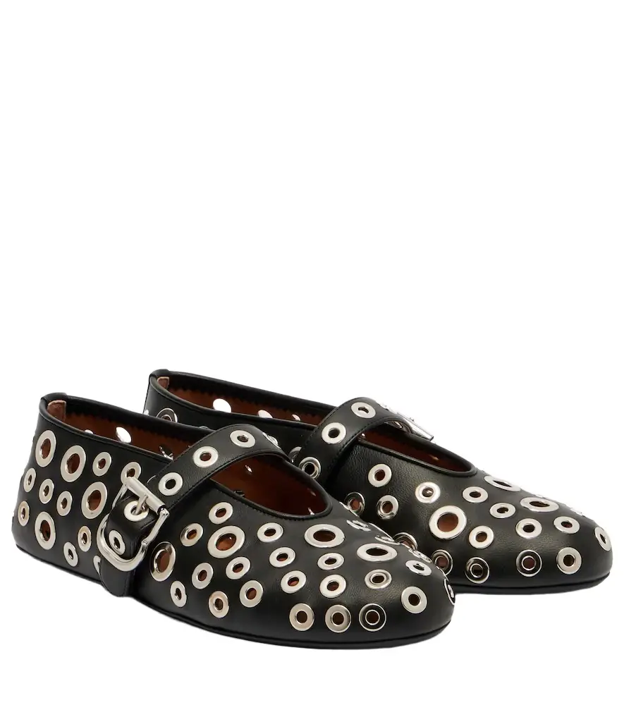 Alaia Alaïa Studded leather ballet flats