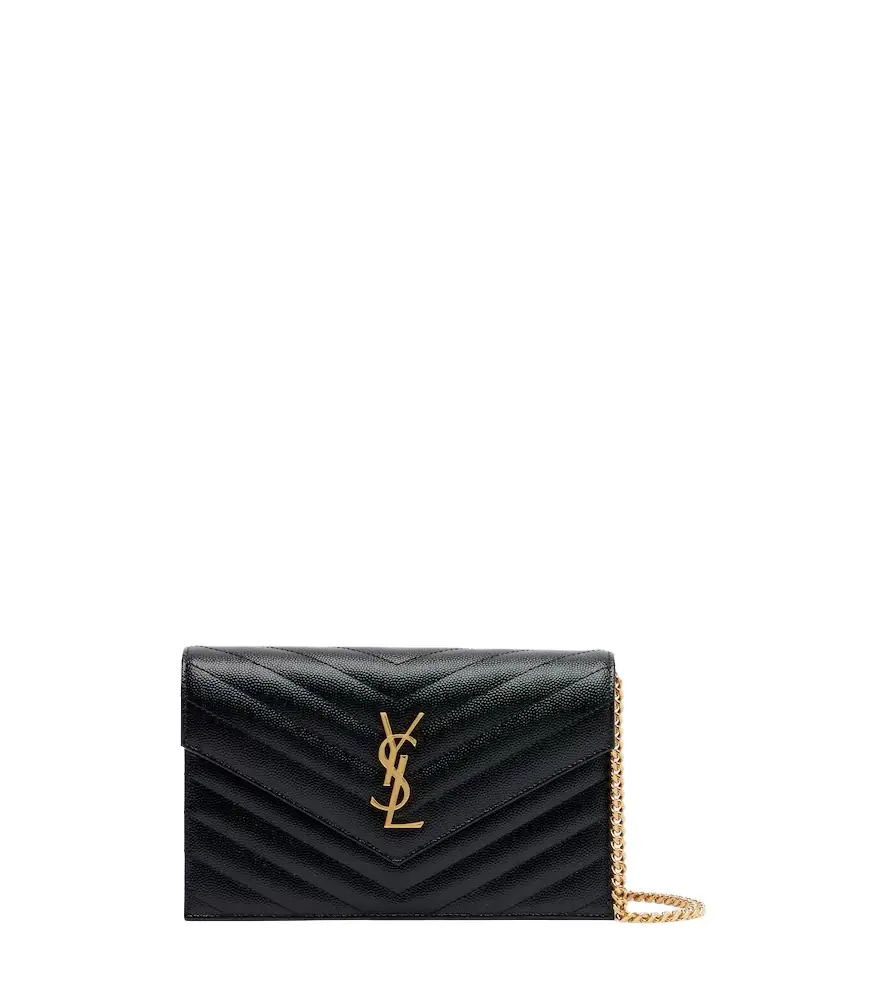 Saint Laurent Cassandre Envelope Small leather wallet on chain