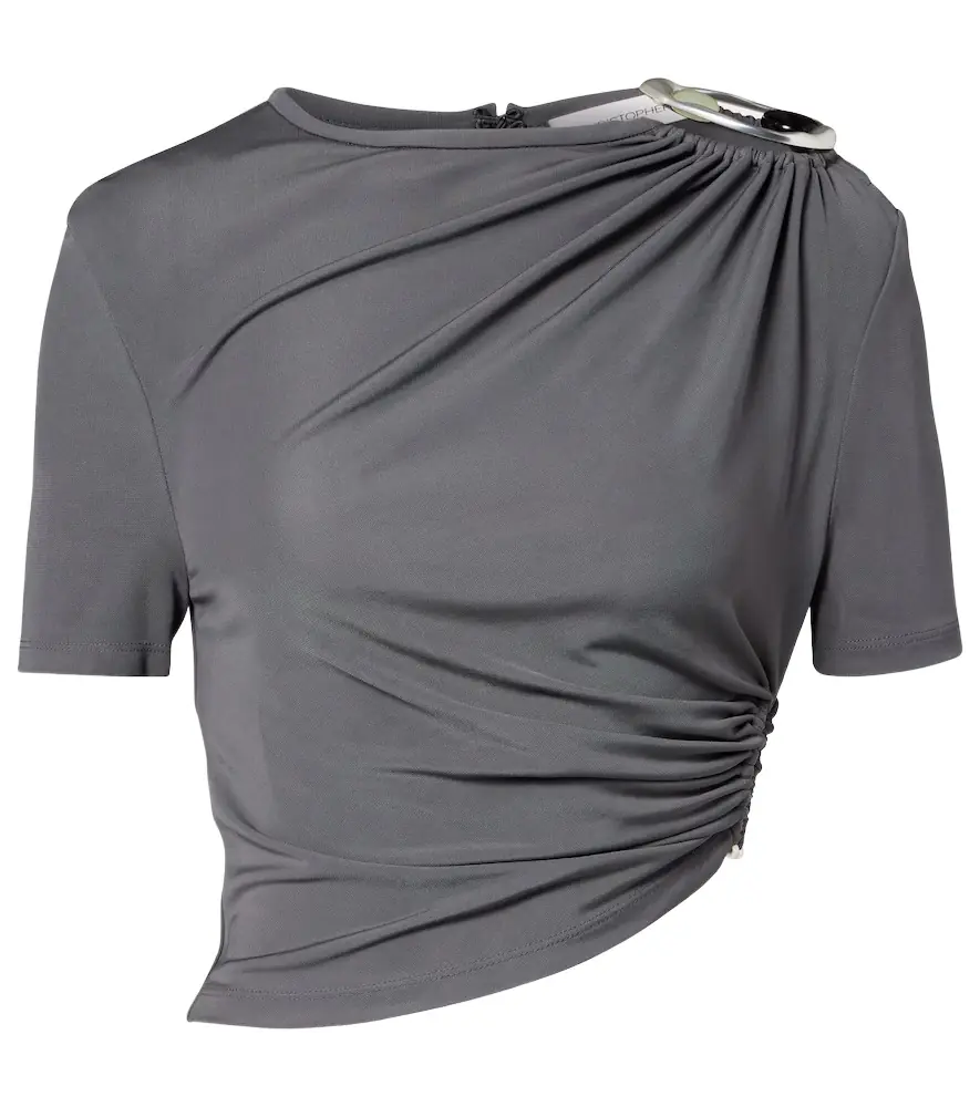 Christopher Esber Orica embellished jersey top