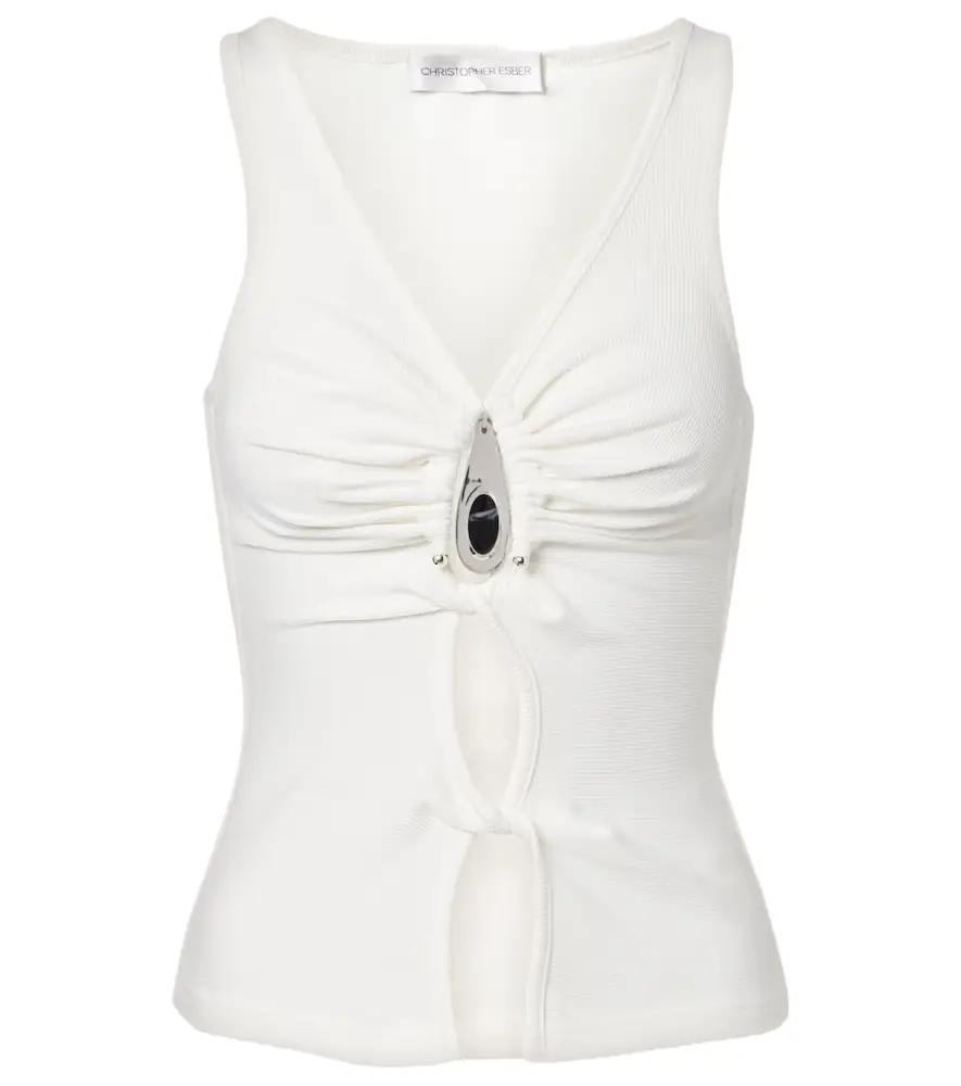 Christopher Esber Cutout ribbed-knit top