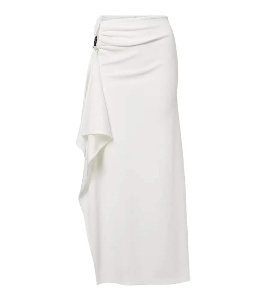 Christopher Esber Ribbed-knit draped maxi skirt