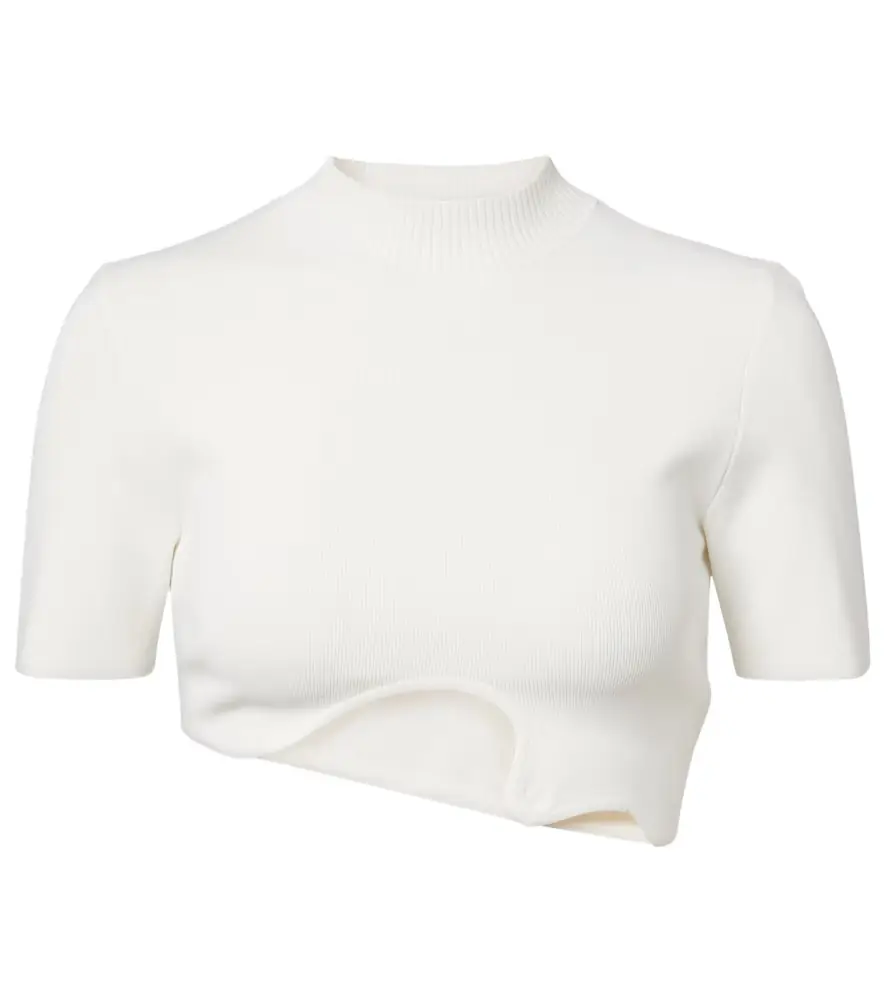 Christopher Esber Maparadita asymmetric jersey crop top