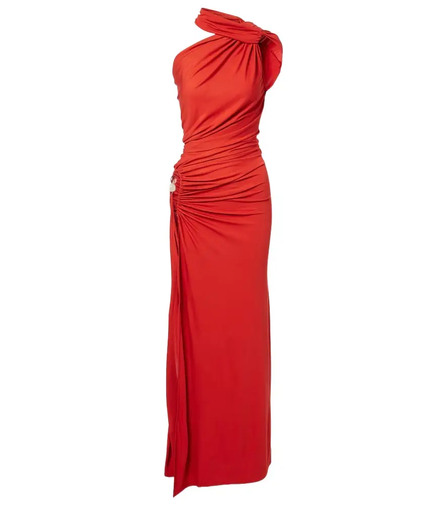 Christopher Esber Cutout draped one-shoulder gown