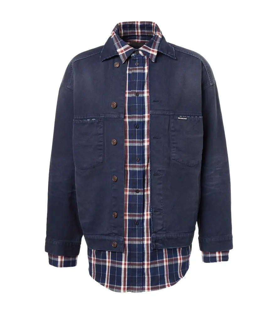 Balenciaga Checked layered denim jacket