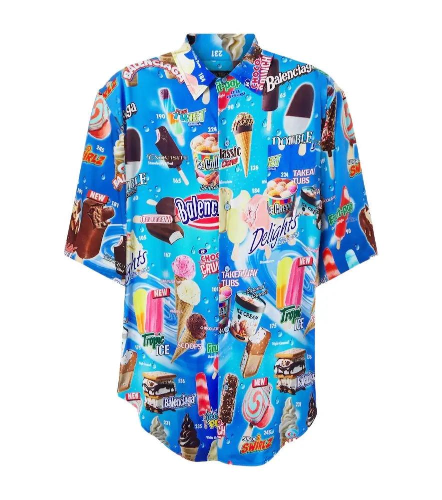 Balenciaga Printed satin shirt
