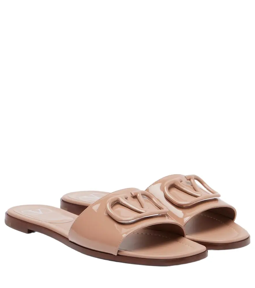 Valentino Garavani VLogo patent leather slides