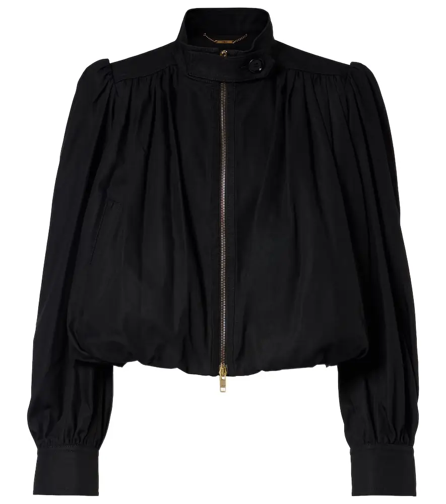 Chloe Chloé Gathered cotton canvas jacket