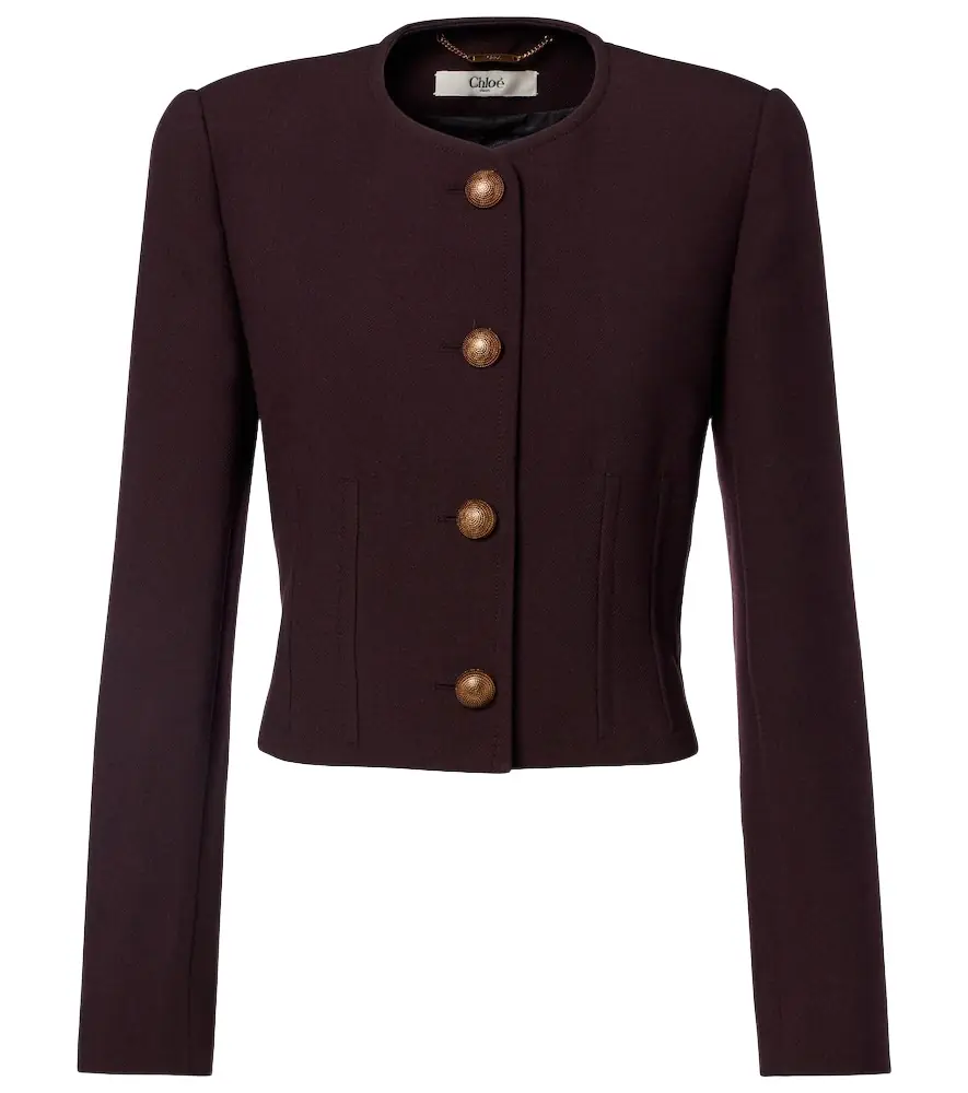 Chloe Chloé Cropped virgin wool crêpe jacket